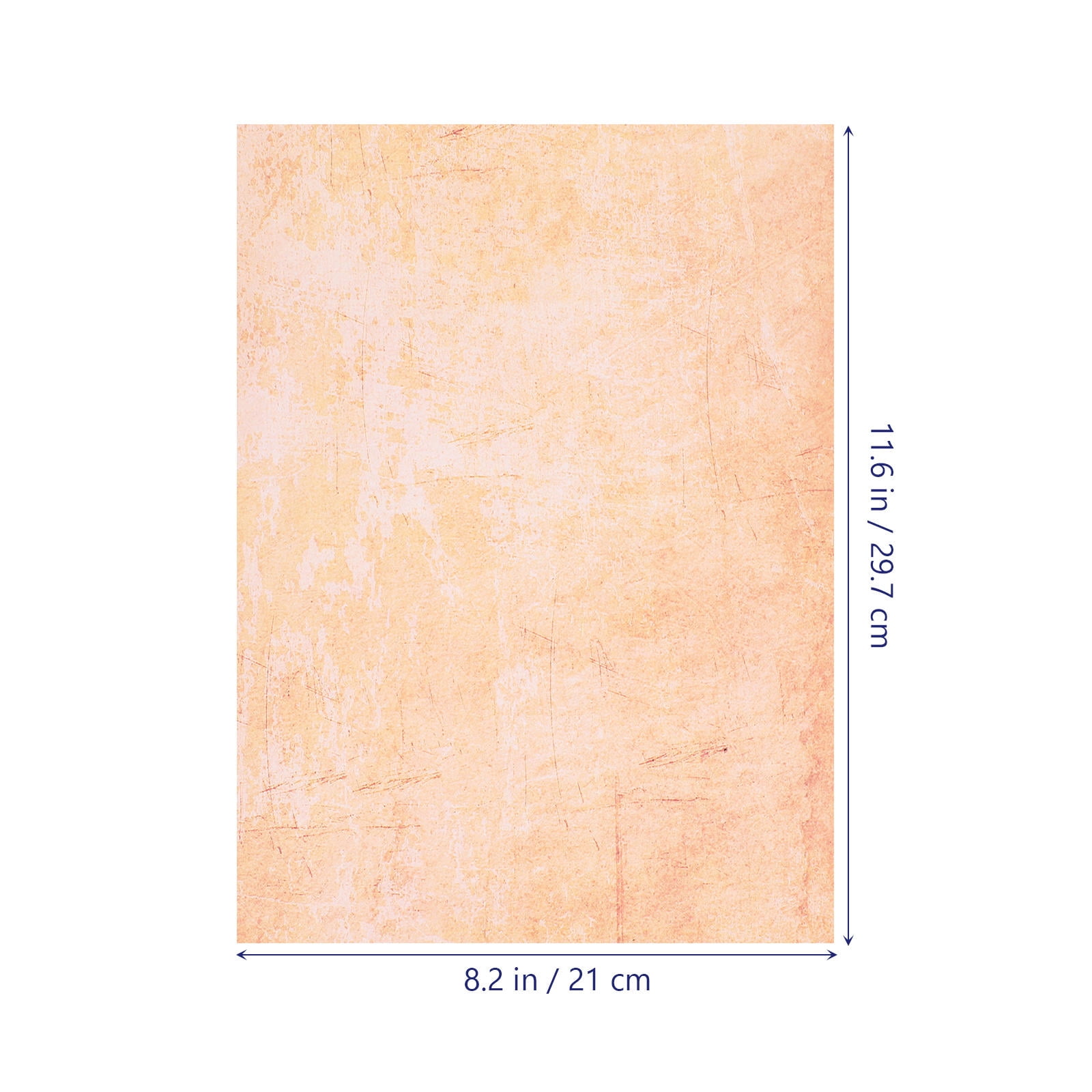 FONDOTIN 100Pcs Brown Rectangular Vintage Writing Paper for Stationery Letter Writing 11.7X8.3X0.04In