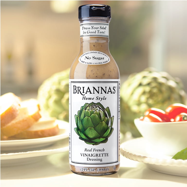 BRIANNAS Home Style Real French Vinaigrette Salad Dressing, Sugar-Free, 12  fl oz