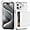 White, variant on for iPhone 15 Pro Max Case with Screen Protector & Camera Cover 4-in-1 Full Body Hybrid iPhone 15 Pro Max Case Wallet Card Holder Shockproof Protective Phone Case for iPhone 15 Pro Max Black