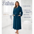 thumbnail image 4 of Dan River Bathrobe for Men and Women One Size Lightweight Cotton Terry Cloth Robe - Blue, 4 of 8