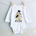 thumbnail image 3 of Gibobby Mamelucos para bebe niño polar Mi primera ropa de Año Nuevo para recién nacido, bebé, niño y niña, trajes de Año Nuevo, conjunto de mono con estampado de letras(Blanco, 6-9 Meses), 3 of 5