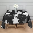 thumbnail image 3 of Black Halloween Ghosts Bats and Stars Square Tablecloth,Waterproof Square Table Cover,Wipeable Spillproof Washable Table Cover for Home Kitchen Party Decor 42"X42"(107x107cm), 3 of 6