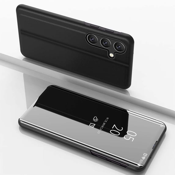 Compatible with Galaxy S25 Case for Women Luxury Clear View Flip Plating Mirror Makeup Glitter Case Shockproof Full 360 Body Protective Case Compatible with Samsung Galaxy S25 Mirror,
Black