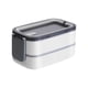 thumbnail image 2 of Fiambrera de acero inoxidable de doble capa aislante | Caja Bento Impermeable con Compartimentos Sellados | Recipiente de alimentos apto para microondas | Diseño Durable de Mantenimiento Fresco de, 2 of 5
