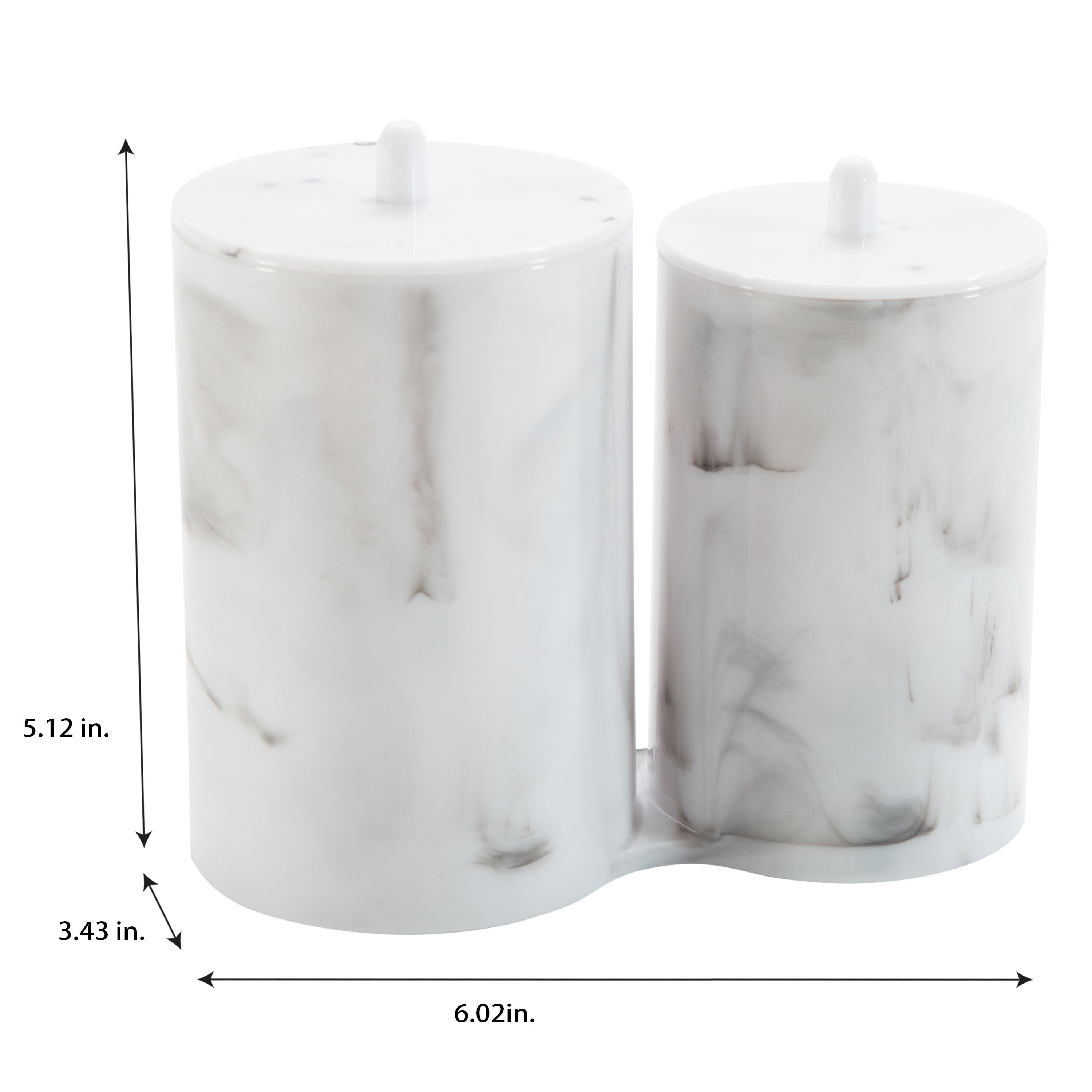 Simplify 2 Compartment Q-Tip and Cotton Holder Makeup Organizer in Marble