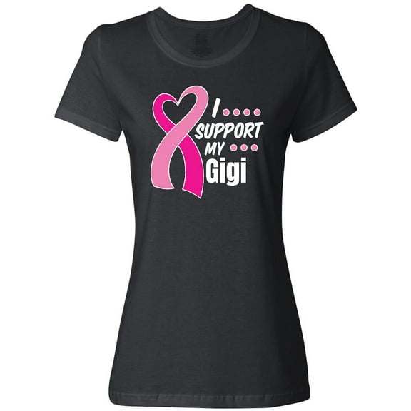 Inktastic Breast Cancer Awareness I Support My Gigi with Pink Ribbon Women's T-Shirt