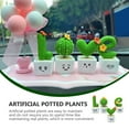 thumbnail image 4 of 4Pcs Creative Simulation Cactus Shaped Adornments Decorative Bonsai Prop (Green), 4 of 8
