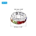 thumbnail image 2 of 10mm Rondelle Spacer Beads, Crystal Rhinestone Bead Spacers, Multicolored Silver, 50 Pack, 2 of 5