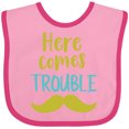 thumbnail image 3 of Inktastic Here Comes Trouble, Mustache, Moustache Boys or Girls Baby Bib, 3 of 4