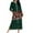 Green, variant on TEAJOPSUU Women's Full Zip Nightgown Christmas Casual Printed Sleepshirt Fall Warm Nightgown Nightdress with Pokets Pajamas Multicolor C
