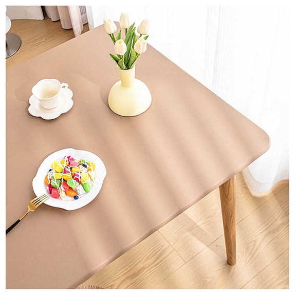 PU leather elastic tablecloth, waterproof non-slip dining table mat, table protection mat wipeable, with elastic edge for outdoor, kitchen, picnic, camping,