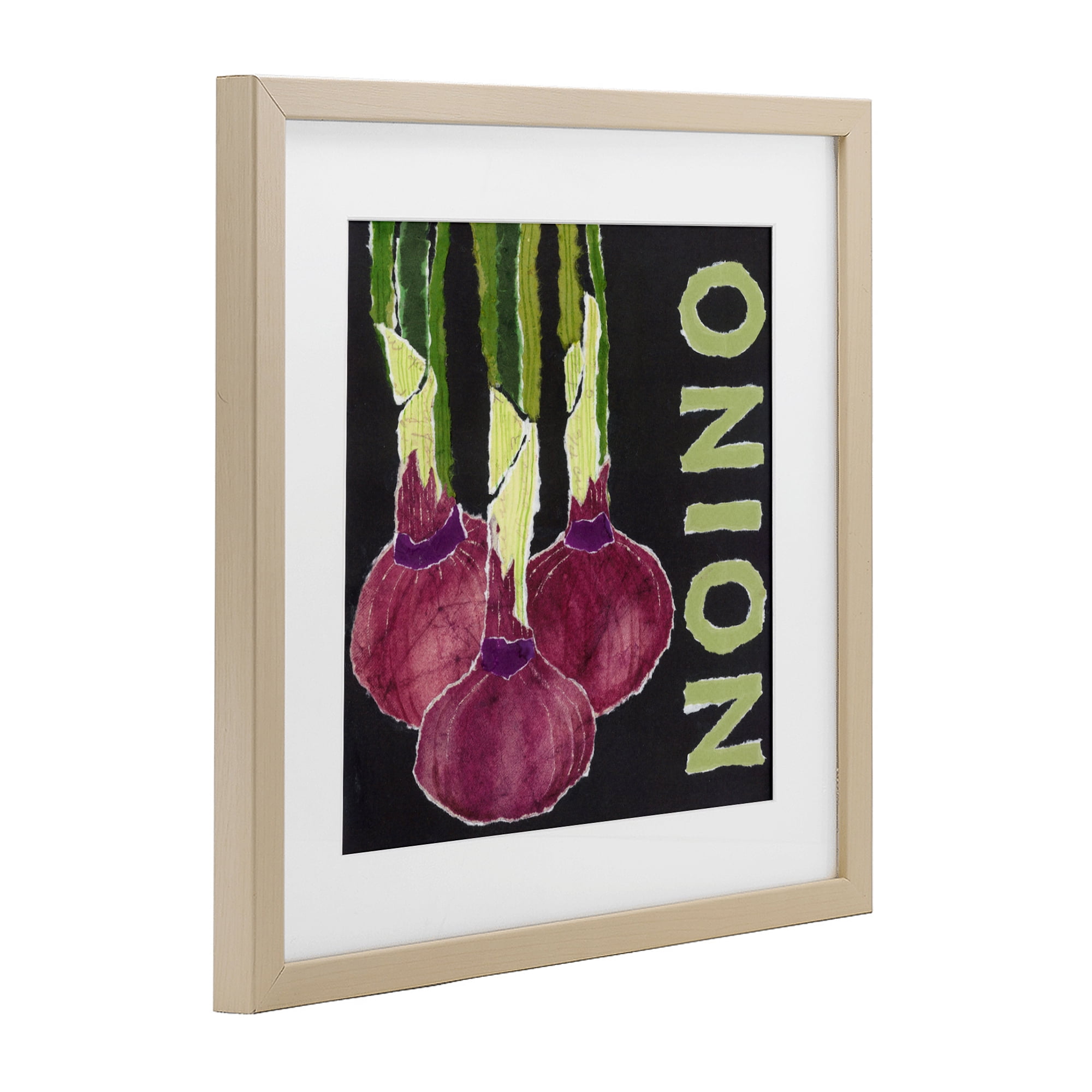Stupell Industries Collaged Garden Onion Birch Framed Print Under Glass, design by Nancy Overton