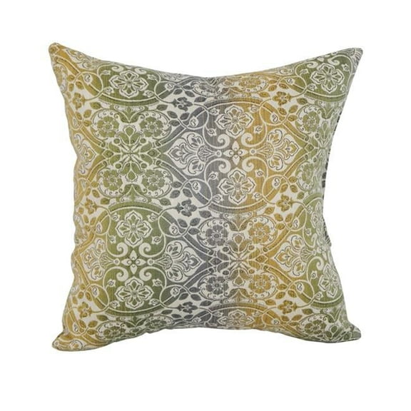 Blazing Needles 9910-S1-PO-009 17 in. Square Premium Polyester Outdoor Throw Pillow, Festive Patina