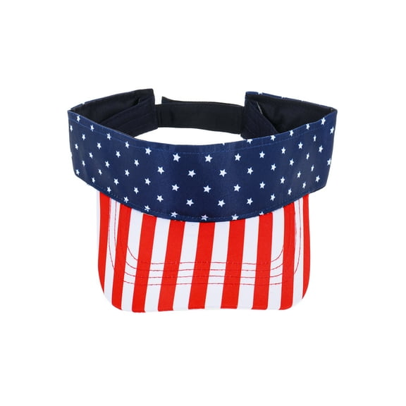 Way to Celebrate Americana Adjustable Stars and Stripes Visor, 1 Piece