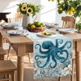 thumbnail image 2 of Table Runner 72 Inches Long for Kitchen Dining, Octopus Blue Dresser Scarf Farmhouse, Dining Table Decorations for Wedding/Parties, Coastal Starfish Nautical Anchor Flower 14 x 72 In, 2 of 9