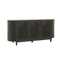 Furniture of America Cheri Art Deco Solid Wood 4-Shelf Buffet Server, Ash Grey