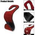 thumbnail image 3 of czcpp-4PCS Car Seat Hooks, Bling Car Rhinestone Headrest Hooks, Universal Bling Car Interior Accessories, for Handbag, Clothes, Purse, Water Bottle (Red), 3 of 4