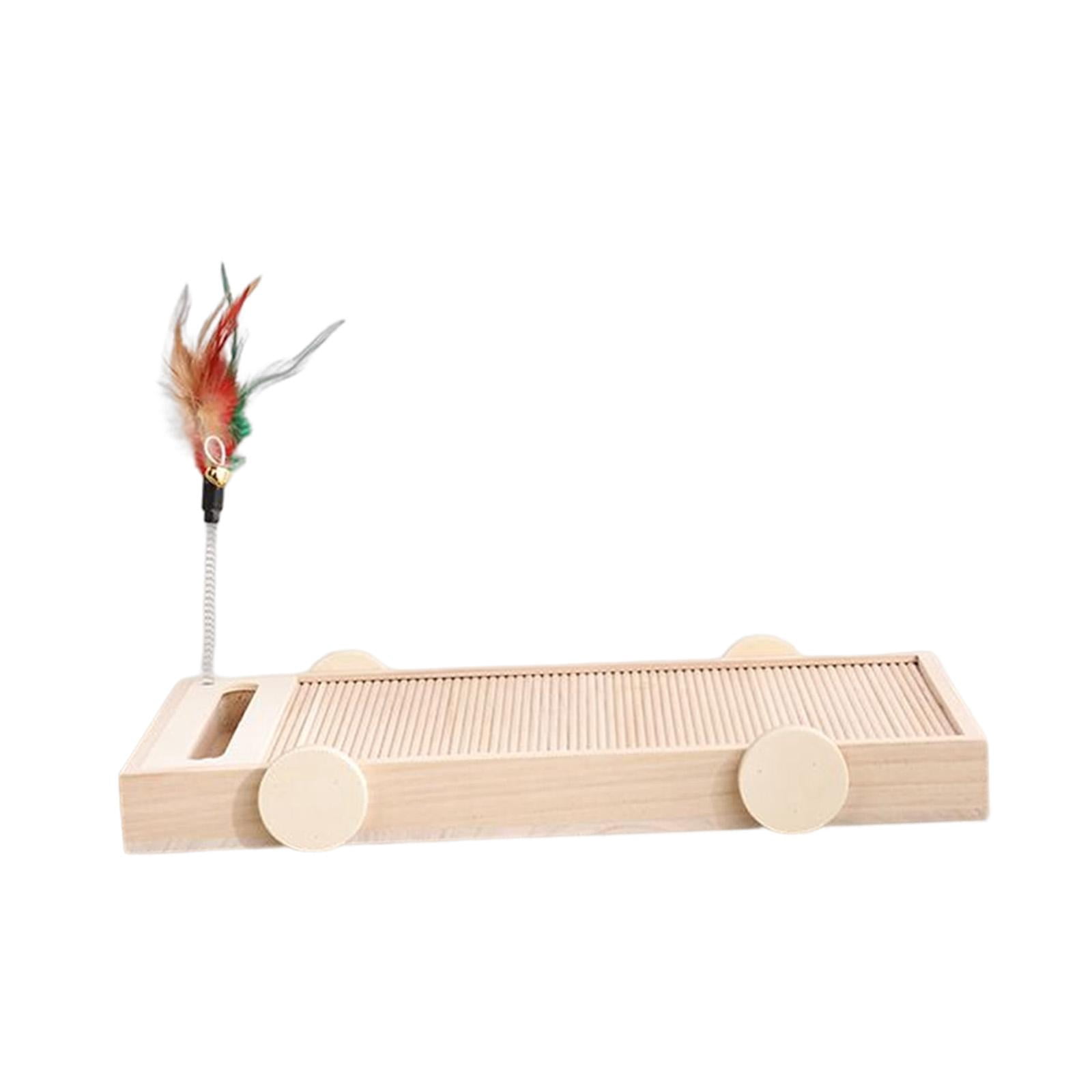 Bvdfgk Cat Scratch Pad Cat Scratching Board 3 in 1 with Ball Track Feather Teaser Cats 40cmx20cm