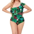 thumbnail image 5 of Tejiojio Plus Size Swimming Suits for Women Clearances Ladies'Shoulder Swimwear Fashion Sexy Swimsuit Bikini Set-piece Suit, 5 of 9