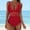 Red, variant on One Piece Swimsuit Women Summer Fashion Solid Color Swimwear Push-Up Padded 2025 Sexy Mesh Swimsuits Cute Outfits