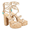 Natural, variant on Women Open Toe Shell Beaded Strap Platform Espadrille Sandals Raffia Chunky Block Heels Size 7.5 Natural