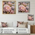 thumbnail image 4 of Designart "Vintage Pink Peonies With Gilded Leaves I" Poppies Wall Art Living Room, 4 of 7