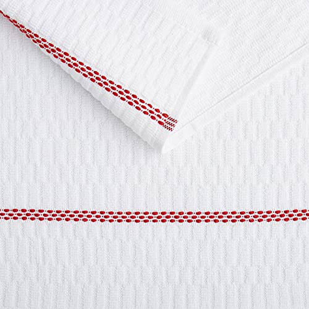 Clorox Antimicrobial Dish Cloth Set, White/Red, 6 Piece