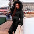 thumbnail image 3 of Aayomet Womens Jumpsuits Women Snowboard Ski Suit Plush Collar Casual Fashion Keep Warm Thicken Outdoor Sports Zipper Ski Suit,Black L, 3 of 5