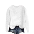 thumbnail image 2 of ClodeEU Sweaters For Women,Knit Long Sleeve Crew Neck Pullover Tops, Fall Fashion Clothing White,Womens Plus XXL, 2 of 5
