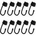 thumbnail image 1 of 10pcs Spiral Rope Hook, Shock Absorbing Metal Rope Hook, Plastic Coated Spiral Wire Hook for Bungee Cord, Extension Cord, 1 of 5