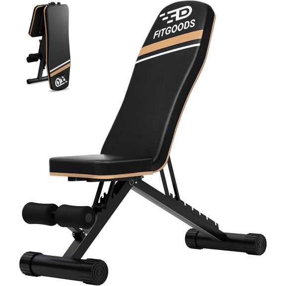 Assemble-Free Foldable Weight Bench Press for  Gym, 660 LBS Capacity Incline Decline, Sit-up Bench for Full- Strength