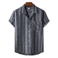 thumbnail image 2 of VSSSJ Men Hawaiian Shirts Loose Fit Casual Button Down Short Sleeve Collared Square Palm Tree Print Tops Summer Stylish Thin Beach Tshirts with Pocket Black02 XL, 2 of 8