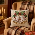 thumbnail image 2 of Cinvoph 18"x18" Embroidered Christmas Throw Pillow Covers Linen Festive Xmas New Year Decorative Pillow Cases for Couch Sofa Bed Chair Living Room Party, Winter Home Decoration, 2 of 6