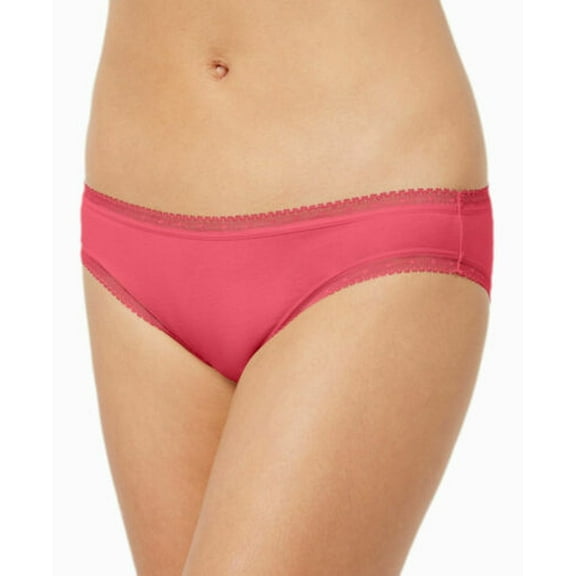 Charter Club Intimates Pretty Cotton Bikini Panty Pink Peony Coral L