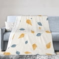 thumbnail image 1 of Yellow Fallen Leaves Pattern Throw Blanket, Fluffy Soft Cozy Blanket Flannel Plush Microfiber Couch Throw 80"x60", 1 of 7