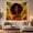Gold Hoop Woman, variant on African American Woman in Sunflower Meadow at Sunset, Peaceful Illustration for Nature Lovers, Boho Botanical Wall Art, Birthday Gift, Tapestry Wall Hanging for Bedroom and Living Room