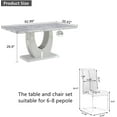 "Sumdeal Modern 63"" Faux Marble Dining Table Set, 4/5 Piece Rectangle