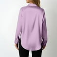 thumbnail image 4 of Mingw Silk Button Down Shirts Satin Blouses for Women Casual Long Sleeve Shirt Business Office Work Tunic Tops ,Purple,S, 4 of 6