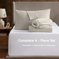 thumbnail image 2 of LammaLoe Extra Deep Pocket California King Sheets Set, 4 Piece, Fits 18"-24" Mattress, Breathable & Extra Soft Bed Sheets, Linen, 2 of 8