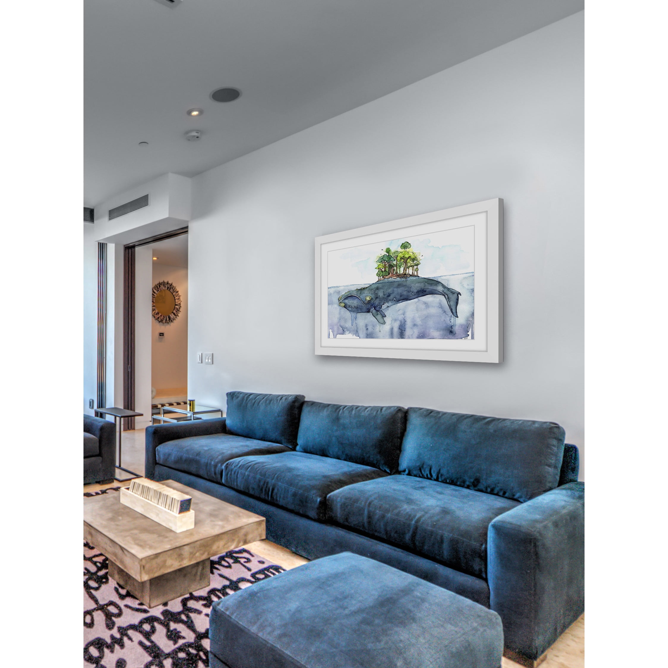 Marmont Hill "Bottomless Blue" by Rachel Byler Framed Painting Print