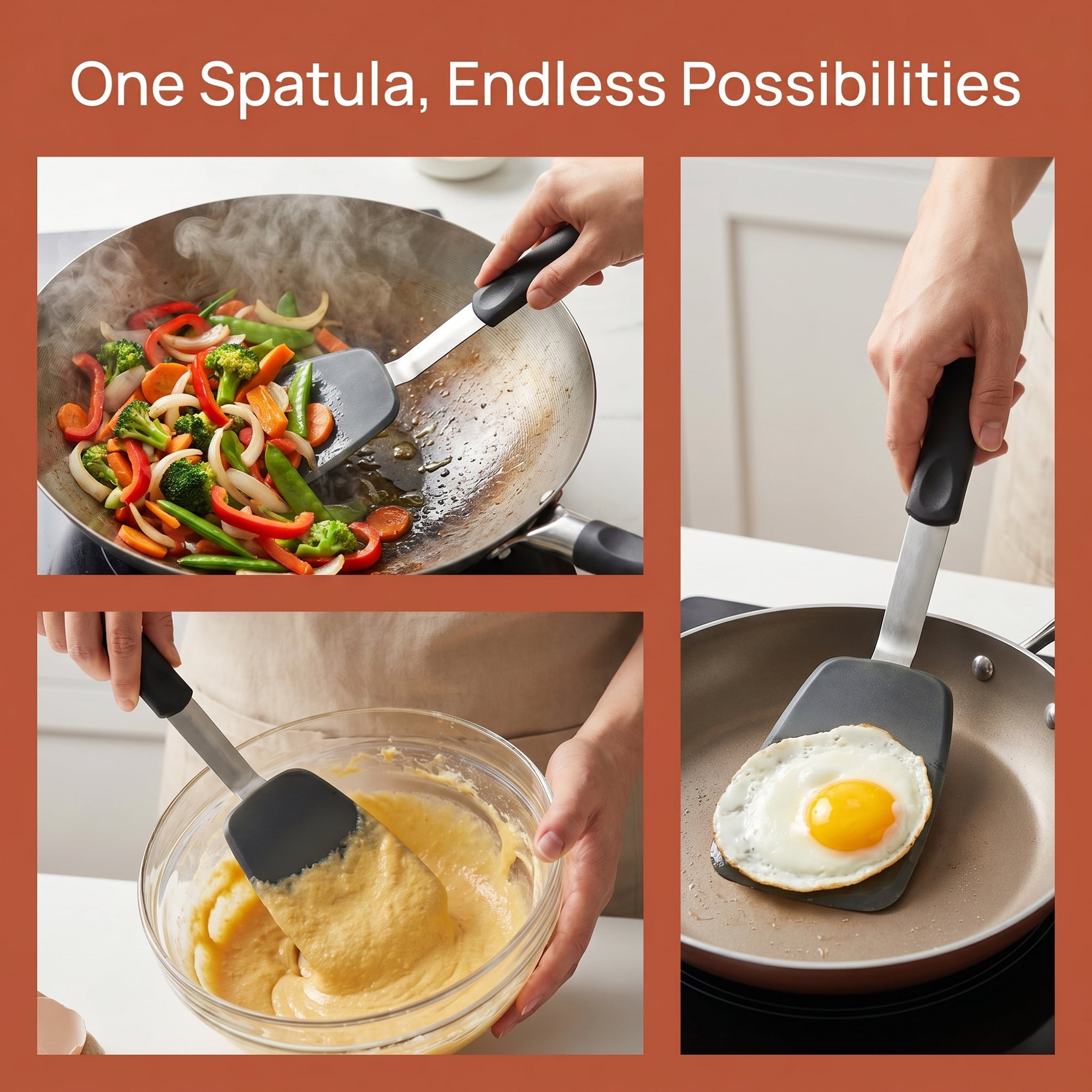 Unique Bargains Kitchen Utensils Set with Heat-Resistant Spatula Tools Black 13.2x3.9 inch