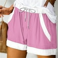 thumbnail image 2 of MIUOWANP Womens Elastic Waist Shorts with Pockets Loose Fit Drawstring Waist Printed Shorts Lightweight Comfortable Baggy Shorts Size XXL(12)Pink, 2 of 5