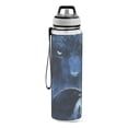 thumbnail image 2 of Qxltty Raven Wolf in The Moonlight Water Bottle 32 oz with Straw BPA Free Reusable Fitness Sport Bottle Perfect for Travel School Outdoors and Gym, 2 of 7