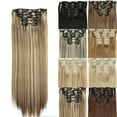 thumbnail image 2 of Happydeer 6Pcs High Temperature Fiber Clip Hair Extension Straight Heat Resistant Wig, 2 of 13