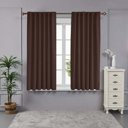 

Deconovo Back Tab Blackout 52 Width Curtains(2 Panel)52x72-Chocolate