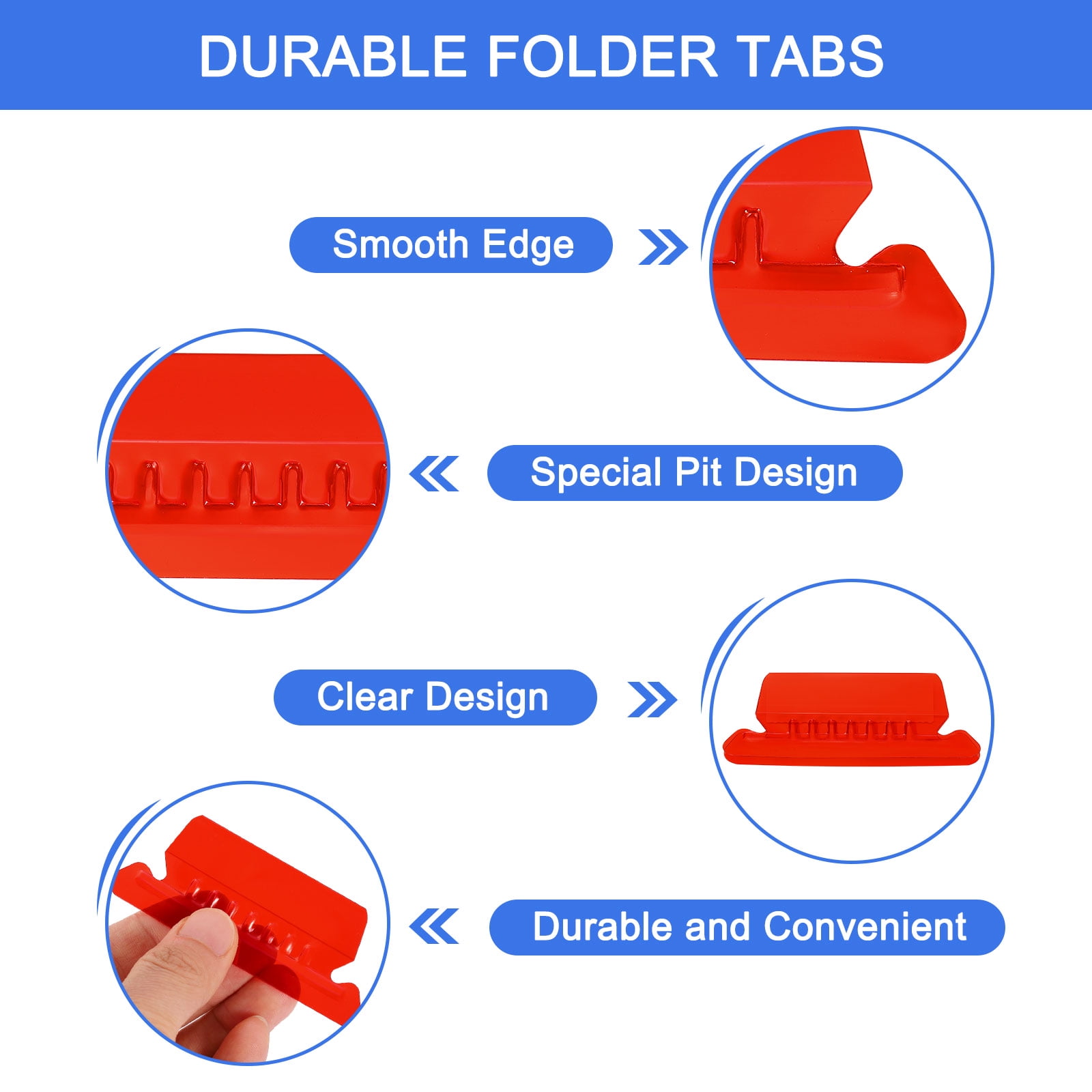 Uxcell Hanging File Folder Tabs, 2 Inch File Folder Tabs and Inserts Plastic Clear File Folder Labels Filing Tabs for Hanging File Folders, Multicolor, 200 Pcs