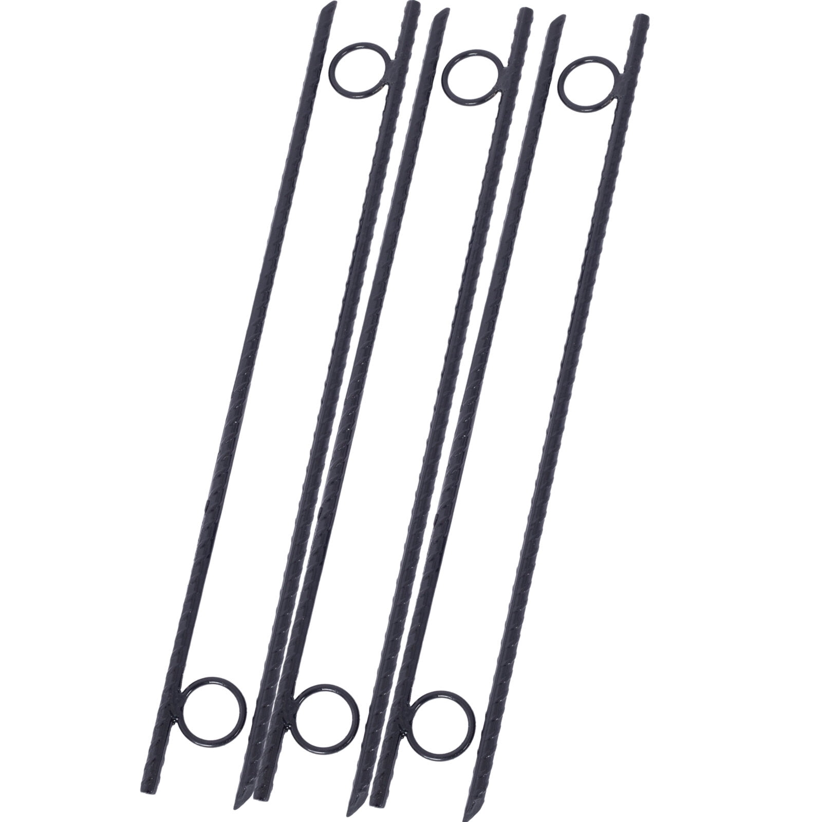 6-Pack 18" Heavy Duty Rebar Stakes - 3/8" Steel Tent Stakes with Loops