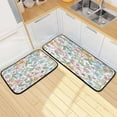 thumbnail image 7 of Small Colorful Flowers Kitchen Floor Mats Set of 2, Non-Slip Washable, Absorbent, Soft and Comfortable Kitchen Rugs, 19.7 "x27.6+19.7 "x47.2 Home Decor, 7 of 7