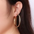 thumbnail image 1 of Boucles d'Oreilles Créoles Rondes Grandes en Acier Inoxydable pour Femmes et Filles pour Fiançailles, 1 of 1