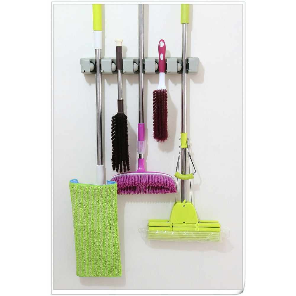 INTSUPERMAI Wall Mount Magic Mop Broom Holder 5 Position Hanger